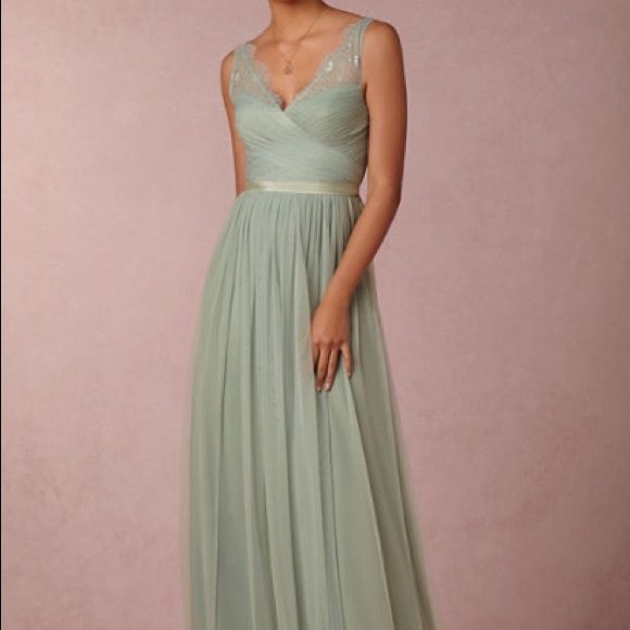 BHLDN tulle maxi dress - sea glass - Picture 3 of 7